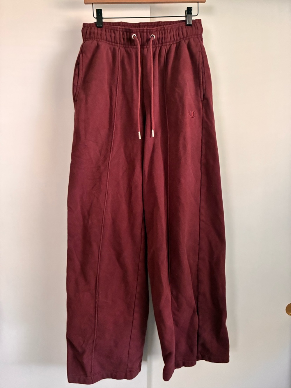 Champion Women's Maroon Wide-Leg Track Pants